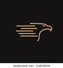 Diseño de la plantilla de logotipo de águila aislado en negro