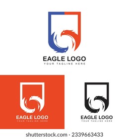 Eagle logo template design, vector illustration