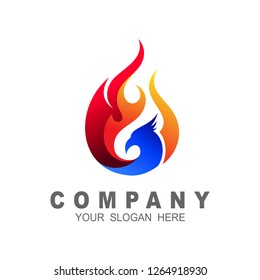 Eagle logo template, fire-bird, eagle logo and animal logo template