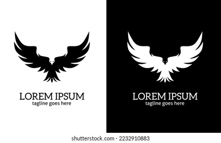 eagle logo template with two wings spread simple