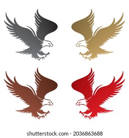 Eagle Logo Template Vector Illustration. Bald Eagle Silhouette Isolated On A White Background
