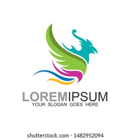 eagle logo template, eagle logo vector,  tail icon with colorful, phoenix icon