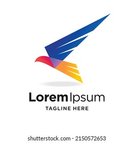 eagle logo with transparent color concept