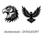 Eagle Logo Type Set: High-Quality Vector Silhouette Designs illustration