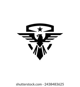 eagle logo with unique style and editable