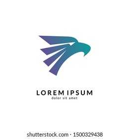 Eagle logo vector, abstract eagle design, modern flat style, falcon/hawk mascot illustration