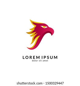 Eagle logo vector, abstract eagle design, modern flat style, falcon/hawk mascot illustration