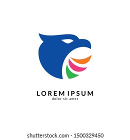 Eagle logo vector, abstract eagle design, modern flat style, falcon/hawk mascot illustration