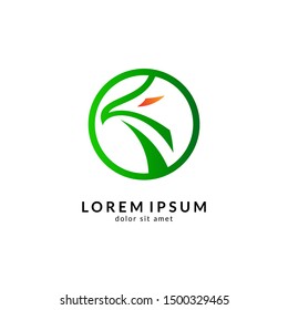 Eagle logo vector, abstract eagle design, modern flat style, falcon/hawk mascot illustration