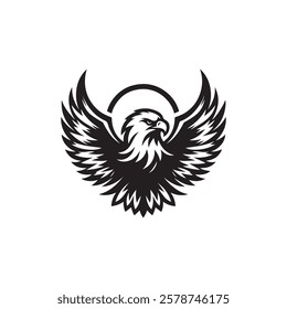 Eagle logo vector. black and white eagle head, Vector element for logo, with hand drawing style.