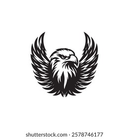 Eagle logo vector. black and white eagle head, Vector element for logo, with hand drawing style.