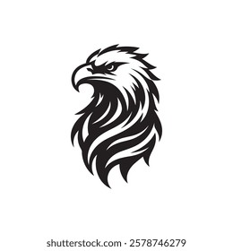 Eagle logo vector. black and white eagle head, Vector element for logo, with hand drawing style.