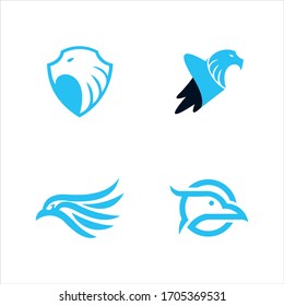 Eagle logo vector design, falcon logotype template, hawk illustration
