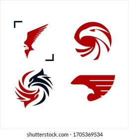 Eagle logo vector design, falcon logotype template, hawk illustration
