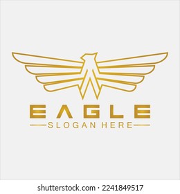 Eagle logo vector design, falcon logotype template, hawk illustration