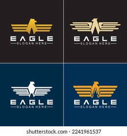 Eagle logo vector design, falcon logotype template, hawk illustration