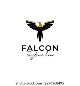 Eagle logo vector design, falcon logotype template, vector illustration