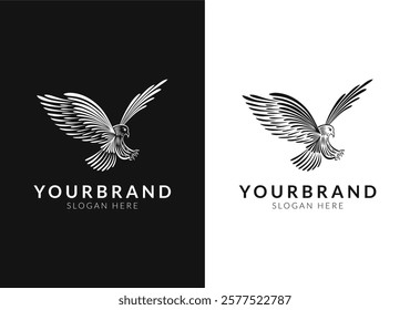 Eagle logo vector design. Logotype template. Vector illustration