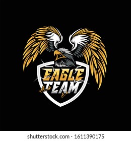 Eagle logo vector esport team design template and illustration