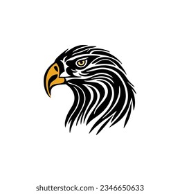 Eagle Logo vector of falcon Head silhouette icon, hawk symbol, freedom mascot, bird clipart. isolated on white background.