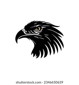 Eagle Logo vector of falcon Head silhouette icon, hawk symbol, freedom mascot, bird clipart. isolated on white background.