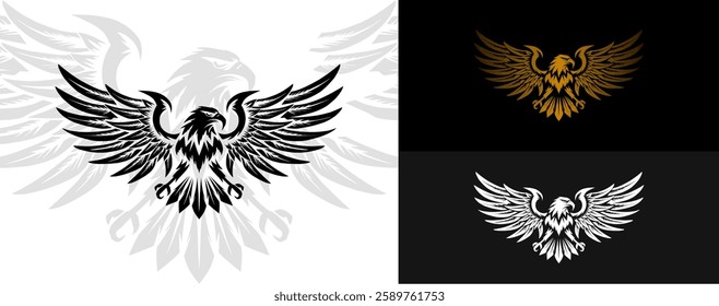 Eagle logo vector. Graphic eagle bird logo template, Vector element for logo, shirt, stickers, and all prints.