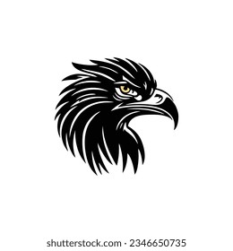 Eagle Logo vector of hawk head silhouette symbol, falcon icon, freedom emblem, bird clipart. isolated on white background.