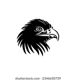 Eagle Logo vector of hawk head silhouette symbol, falcon icon, freedom emblem, bird clipart. isolated on white background.