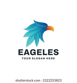 Eagle Logo Vector Icon Gradient Illustration
