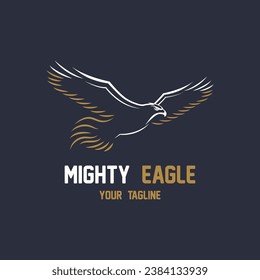 diseño de ilustración de iconos vectoriales con logotipo de águila. logotipo para emblema, placa y comunidad
