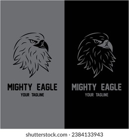 diseño de ilustración de iconos vectoriales con logotipo de águila. logotipo para emblema, placa y comunidad