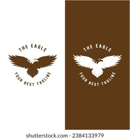 diseño de ilustración de iconos vectoriales con logotipo de águila. logotipo para emblema, placa y comunidad