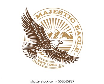 Eagle logo - vector illustration, emblem design on white background