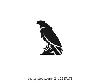 eagle logo vector illustration. falcon, hawk silhouette vector icon