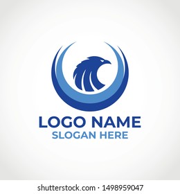 Eagle logo vector illustration. Vector Fling eagle logo concept template.