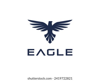 eagle logo vector illustration. flying falcon logo template