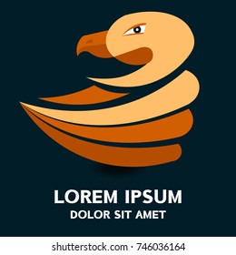 Eagle logo . Vector illustration isolated on background .
