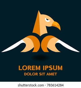Eagle logo . Vector illustration isolated on background . 