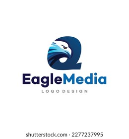Eagle Logo vector of Letter Q bird icon business name sign hawk freedom falcon symbol