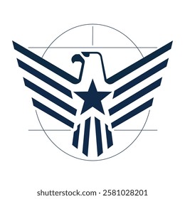 Eagle logo vector, Eagle and ster design element 