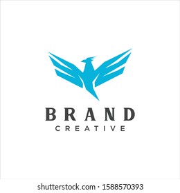 Eagle Logo Vector Stock Design Illustration . Eagle bird logo design flying hawk