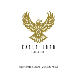 Eagle logo vector. Stylized graphic eagle bird logo template, Vector element for logo, badges or labels design.