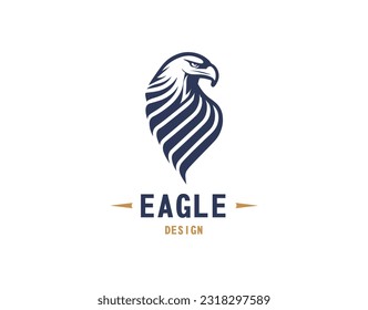 Eagle logo vector. Stylized graphic eagle bird logo template, Vector element for logo, badges or labels design.
