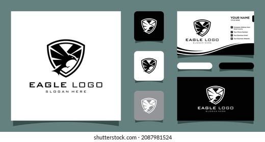 Adler Logo-Vektorsymbol mit Vorlage für Visitenkarten