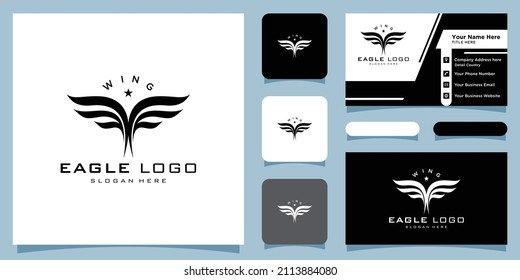 Eagle Logo Vector symbol with business card design