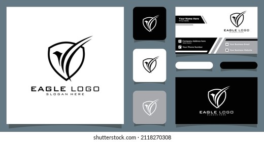 Símbolo vectorial de logotipo de águila con diseño de tarjeta de visita