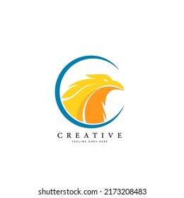 eagle logo vector template in circle