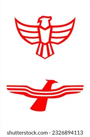 ilustración de la plantilla del vector del logotipo del águila.rojo y blanco