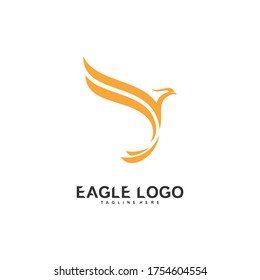 Plantilla vectorial de logotipo de águila, diseño de símbolo, diseño simple y creativo