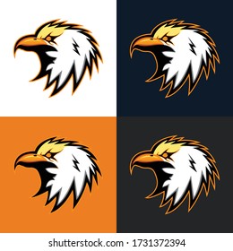 Eagle Logo. VectorEagle hunting. Eagle with negative space on white background. Vector illustration.